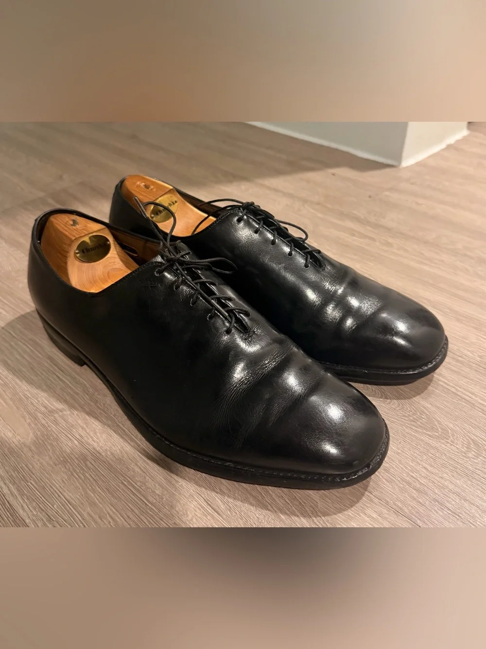 Allen Edmonds Austin Black Plain Round Toe Oxford Shoes Men’s Size 12 D